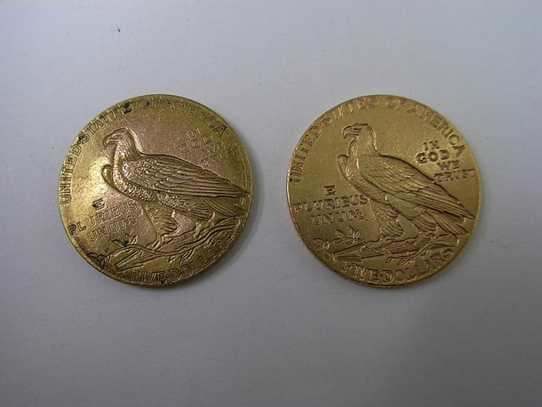 ５ドル・インディアン金貨の模造品（1911の刻印）