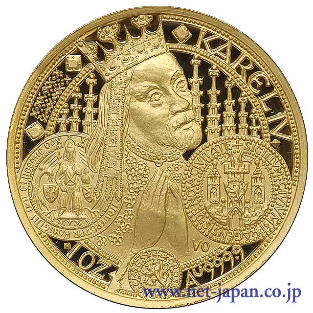 裏：チェコ共和国10000コルナ(1OZ)金貨